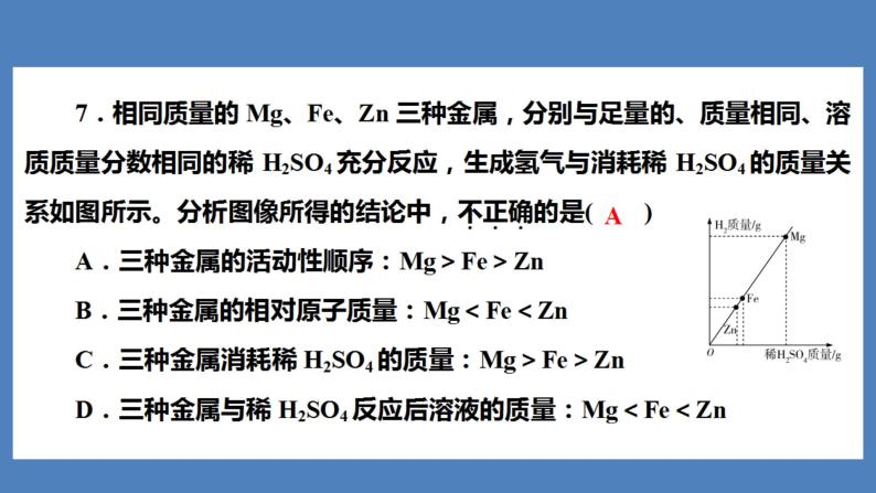 2021河南中考化学专题课件  专题4　集训1　金属与金属矿物08