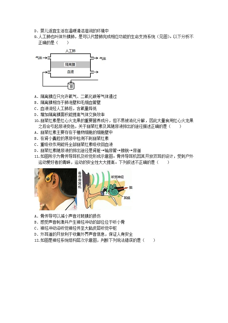 2021年山东省聊城市莘县中考模拟生物试题103