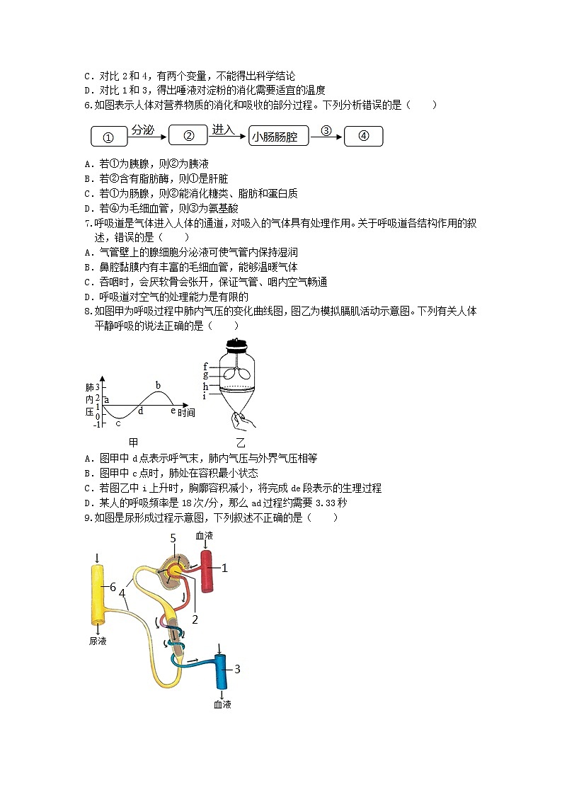 2021年山东省聊城市莘县中考模拟生物试题502