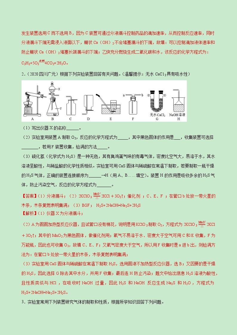 2021中考化学冲刺特训  特训04  早成高手实验20题 (尖子生专用)02