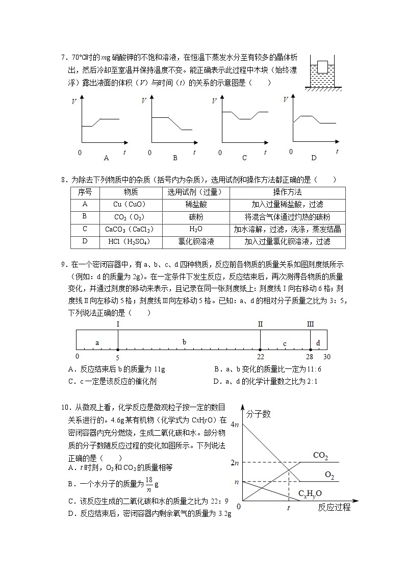 2021年江苏省南通市中考化学押题卷（三）02