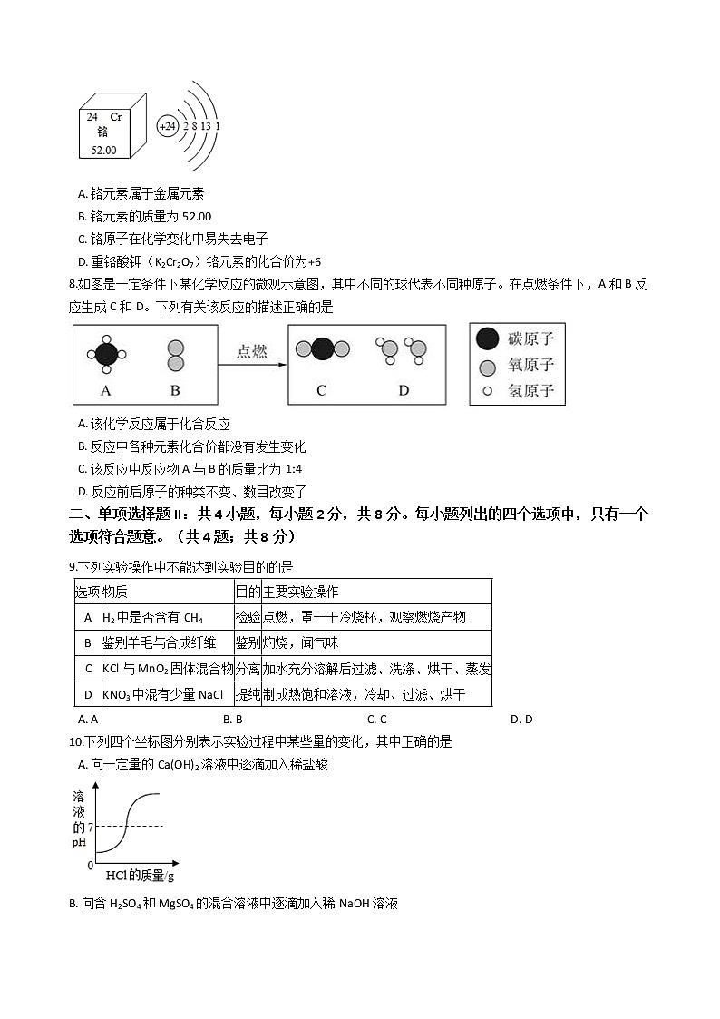 2021年广东省深圳市中考化学押题卷02