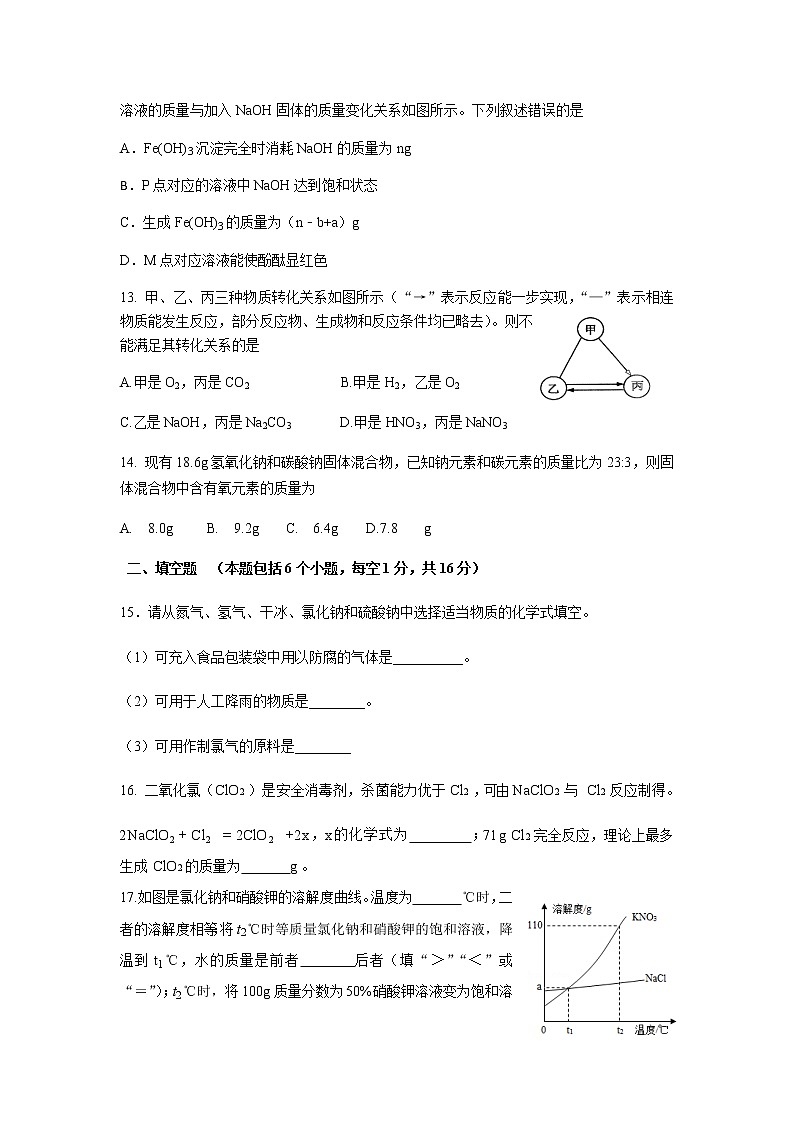 2021年河南省许昌市中考一模化学试卷03