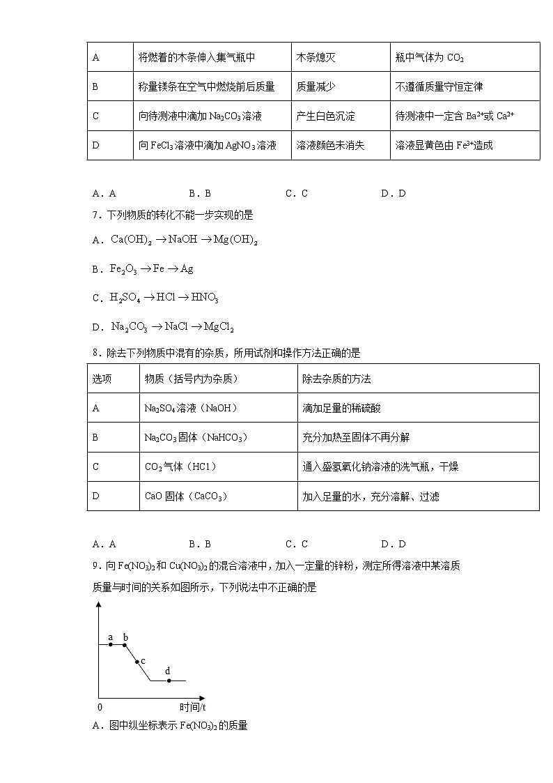2021年山東省濟(jì)寧市任城區(qū)中考二?；瘜W(xué)試題（word版 含答案）第2頁
