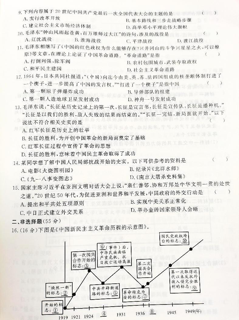 2021人教版八年级下册历史期末复习卷3(无答案)试卷第2页