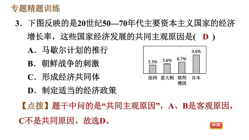 人教版九年级下册历史课件 专题训练 专题四 碰撞发展的世界经济第8页