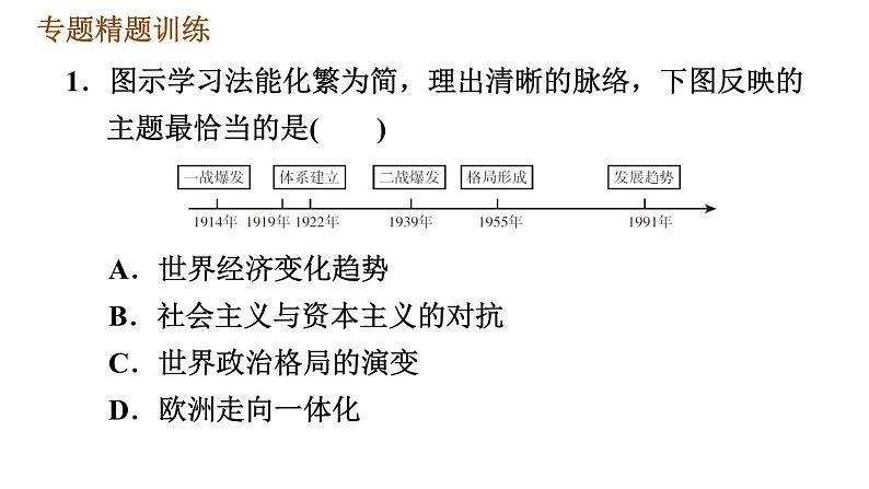人教版九年级下册历史课件 专题训练 专题二 世界政治格局的演变第6页
