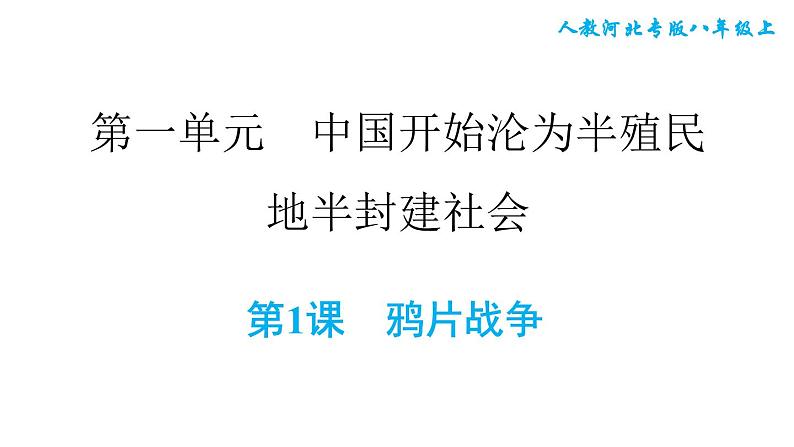 人教版八年级上册历史课件 第一单元 第1课 鸦片战争第1页