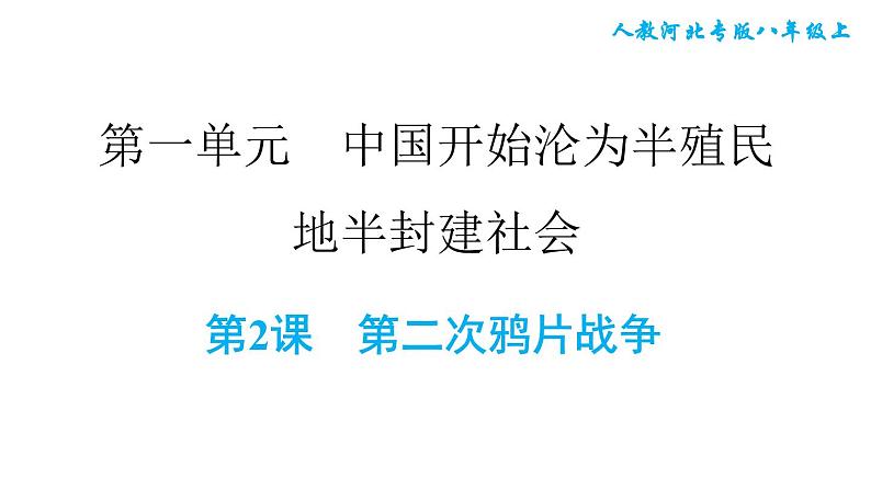 人教版八年级上册历史课件 第一单元 第2课 第二次鸦片战争第1页