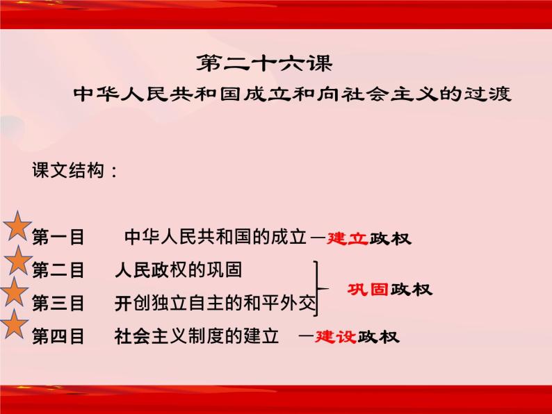 第26课 《中华人民共和国成立和向社会主义的过渡》PPT课件新课教学 《中外历史纲要》上-新教材统编版02