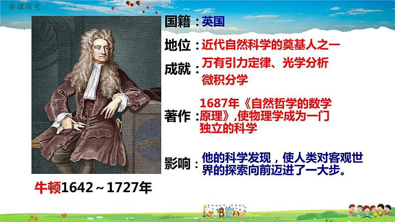 人教版历史九年级下册第7课近代科学与文化课件PPT05