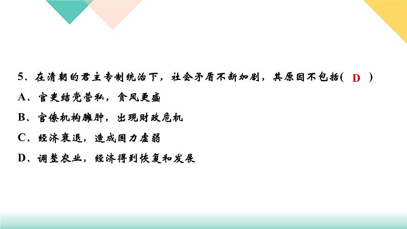 人教部编版七年级历史下册第20课 清朝君主专制的强化课件第5页