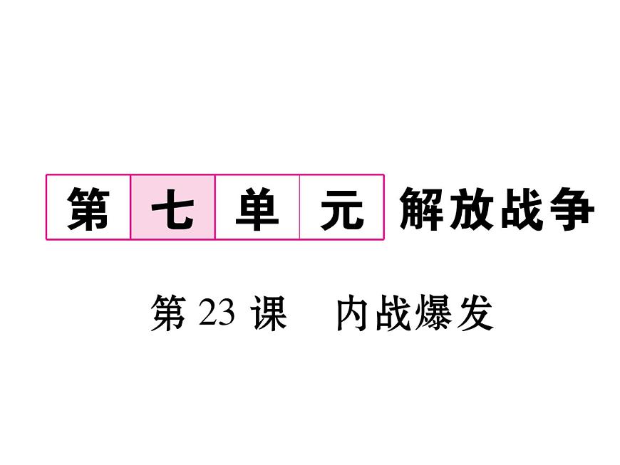 部編版歷史八年級(jí)上冊(cè)課堂導(dǎo)學(xué)案：第23課 內(nèi)戰(zhàn)爆發(fā) (共18張PPT)課件第1頁