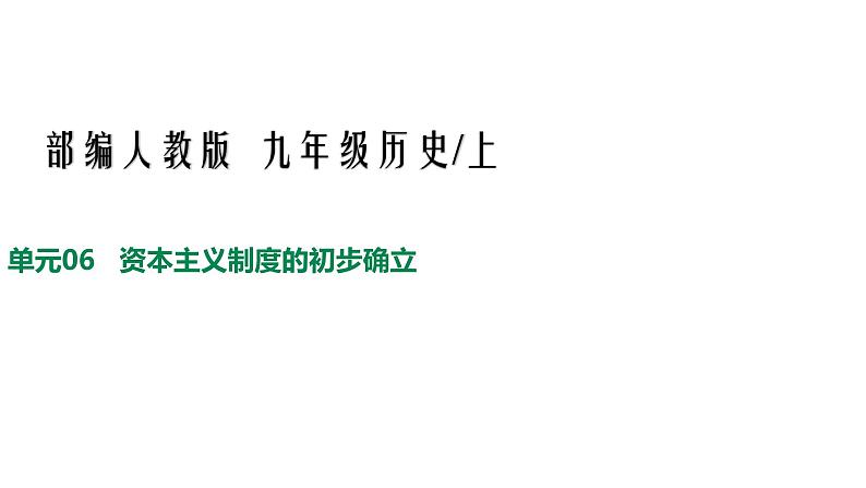 人教版九年级历史上册06资本主义制度的初步确立 -单元复习精品课件第1页