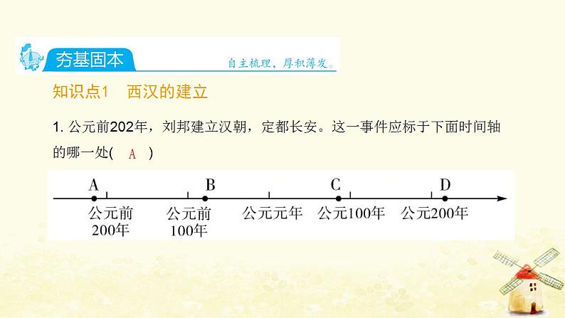 七年级历史上册第三单元秦汉时期 统一多民族国家的建立和巩固第11课西汉建立和文景之治课时训练课件新人教版02