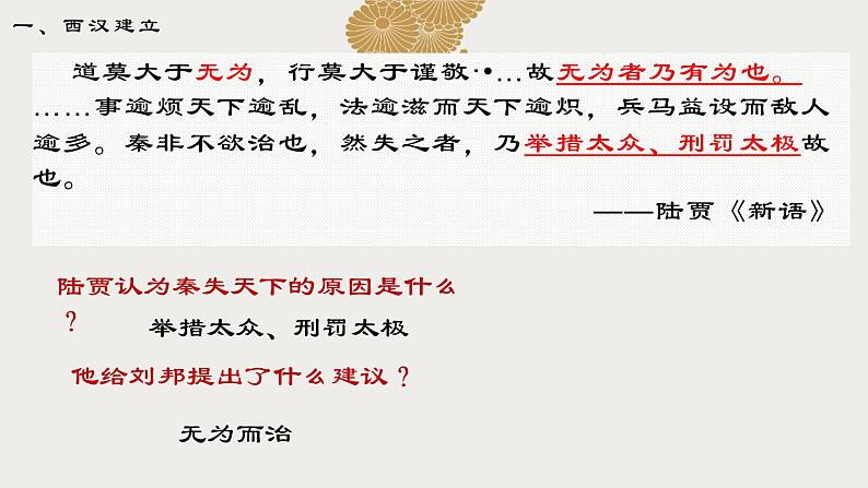 2021--2022学年部编版七年级历史上册第三单元 第11课 西汉建立和“文景之治”(17张PPT课件)第6页
