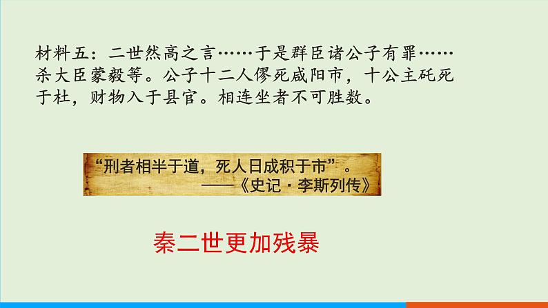 人教部编版历史七年级上册 10《秦末农民大起义》课件06