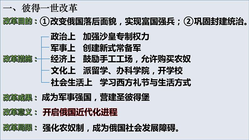 2021--2022学年部编版九年级下册历史 第2课 俄国的改革课件(16张PPT)06