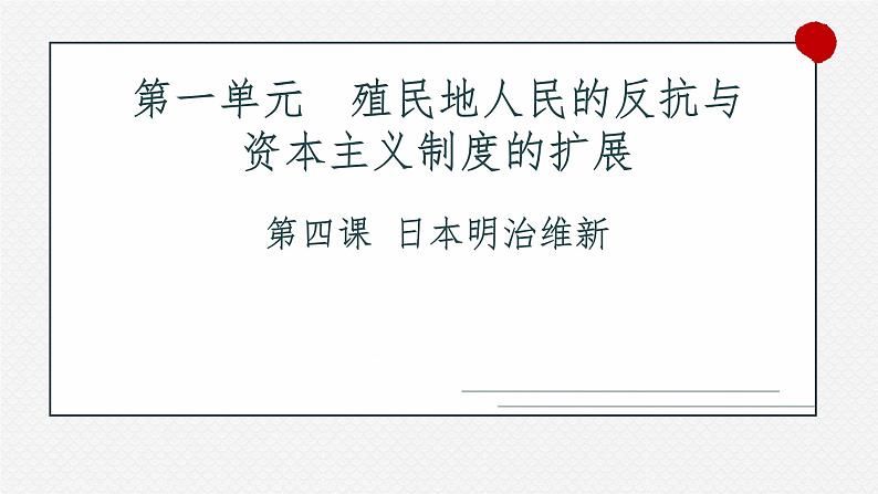 九年级下册第四课明治维新课件PPT01