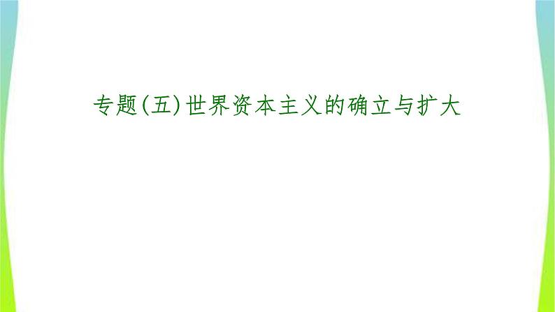 中考历史二轮复习专题(五)世界资本主义的确立与扩大 课件PPT01