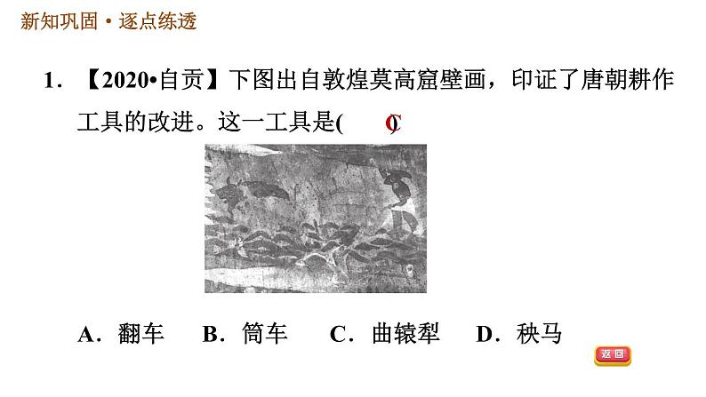 人教版七年级下册历史 第1单元 第3课 盛唐气象 习题课件第3页