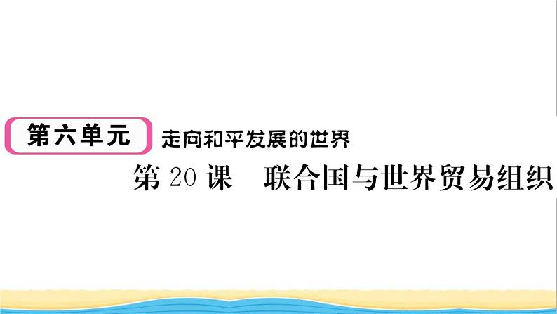 九年级历史下册第六单元走向和平发展的世界第20课联合国与世界贸易组织作业课件新人教版第1页
