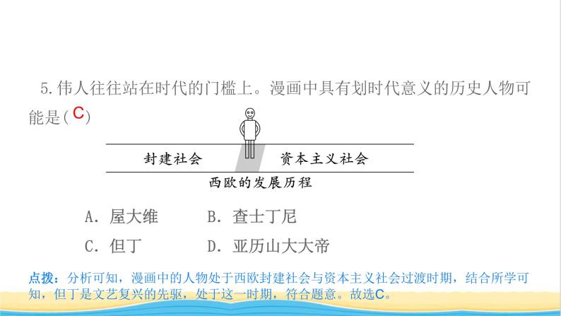 九年级历史上册第五单元走向近代第14课文艺复兴运动作业课件新人教版07