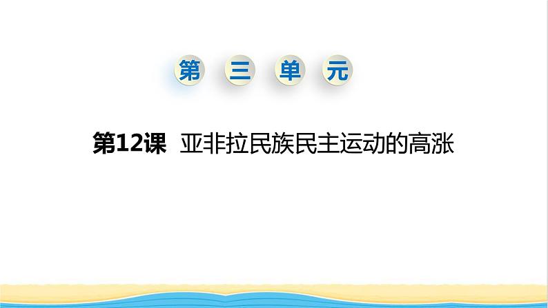 九年级历史下册第三单元第一次世界大战和战后初期的世界第12课亚非拉民族民主运动的高涨教学课件新人教版第1页