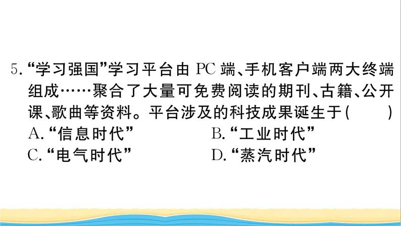 九年级历史下册专题四经济全球化作业课件新人教版第7页
