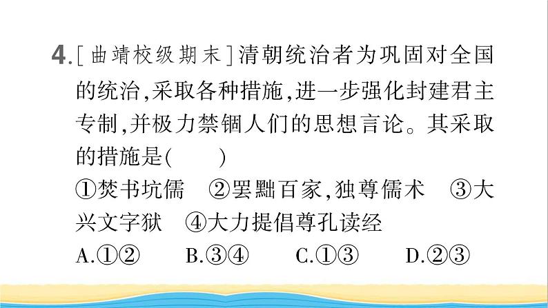 七年级历史下册第三单元明清时期:统一多民族国家的巩固与发展第20课清朝君主专制的强化作业课件新人教版1第7页