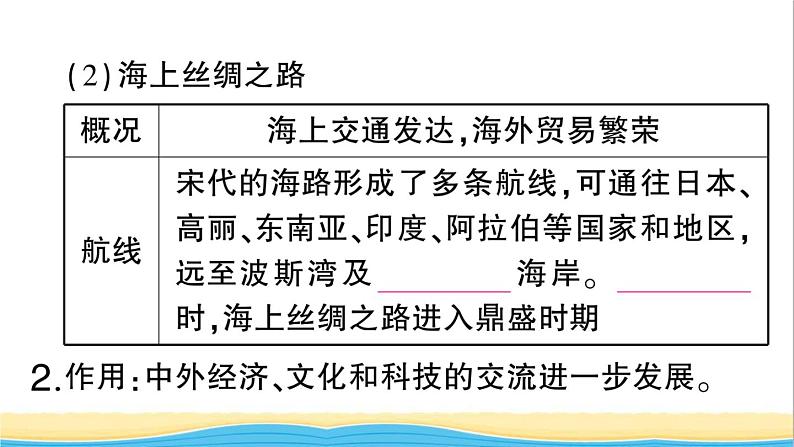 七年级历史下册第二单元辽宋夏金元时期:民族关系发展和社会变化第13课宋元时期的科技与中外交通作业课件新人教版2第8页