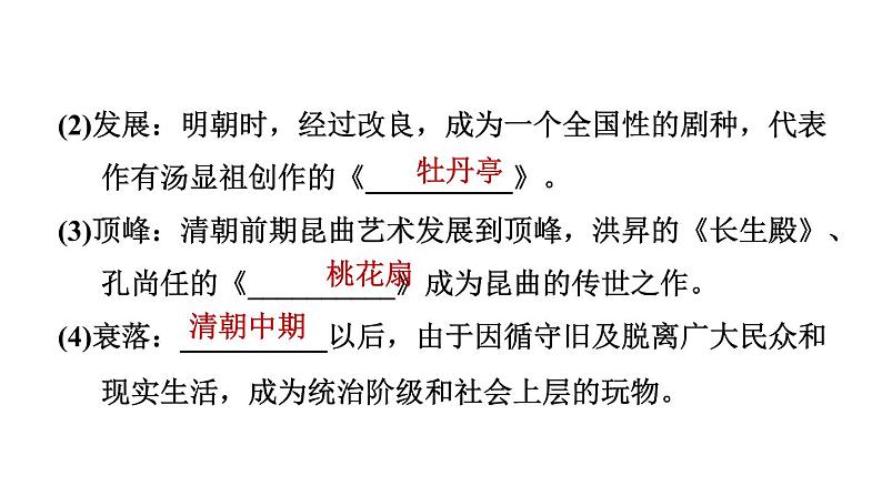 人教版七年级下册历史 第3单元 第21课 清朝前期的文学艺术 习题课件第5页