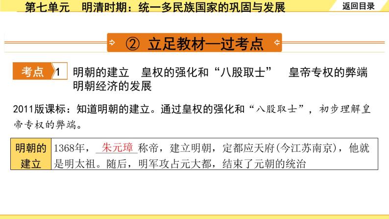 历史中考复习 1. 板块一　中国古代史 7. 第七单元　明清时期：统一多民族国家的巩固与发展 PPT课件05