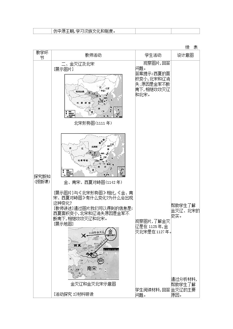 七年级历史下册第二单元辽宋夏金元时期民族关系发展和社会变化第8课金与南宋的对峙教学设计2新人教版课件PPT第3页