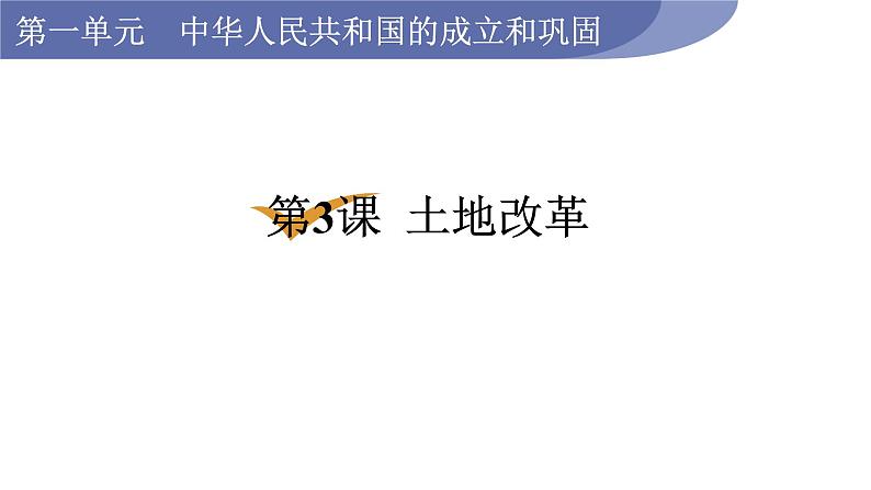 人教版八年级历史下册 第1单元 第3课 土地改革 课件第1页