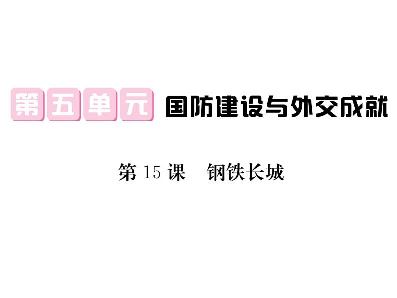 部编人教版八年级历史下册课件:第15课 钢铁长城(共13张PPT)01