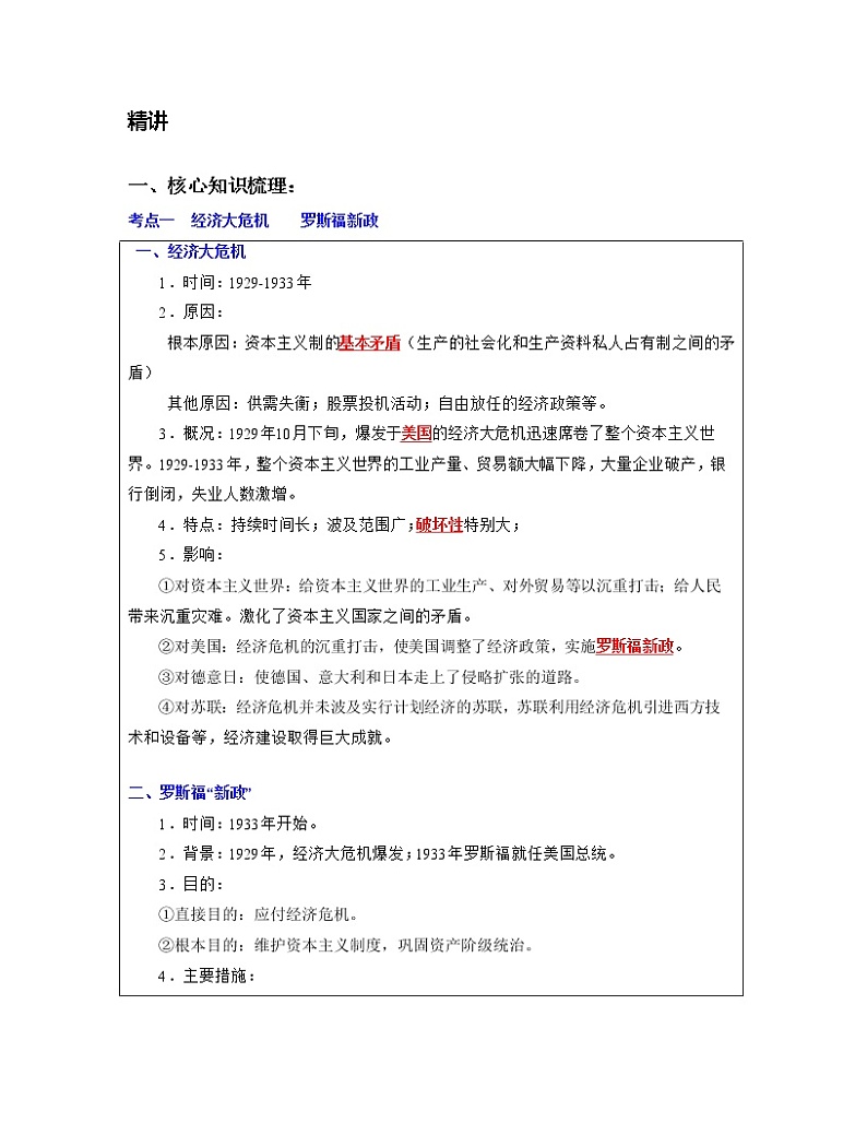 专题32 经济大危机和第二次世界大战 (原卷版)第3页