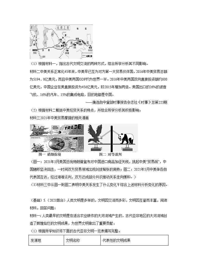 专练13 世界古代史材料题15题(原题版)-2022中考历史总复习考点必杀800题(部编版)第3页