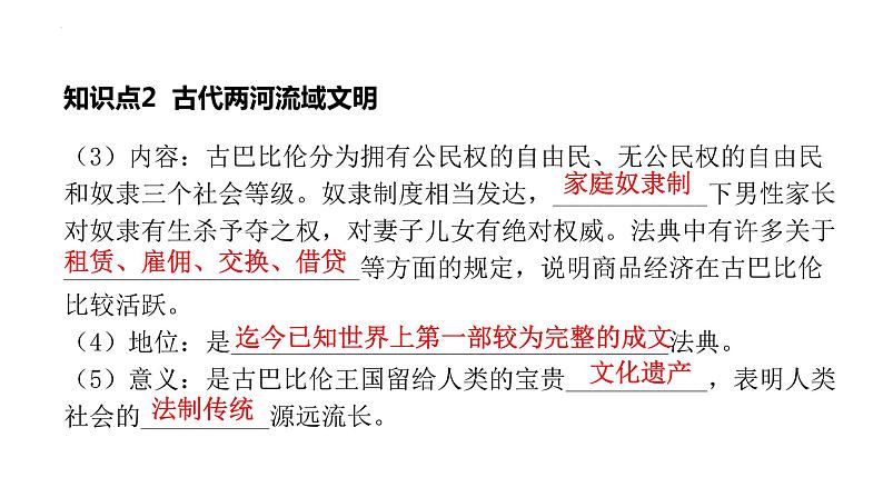 九年级上册第一单元古代亚非文明复习课件2022年中考历史考点专项突破第7页