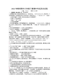 湖南省郴州市四中2021-2022学年八年级下学期期中考试历史试卷（含答案）