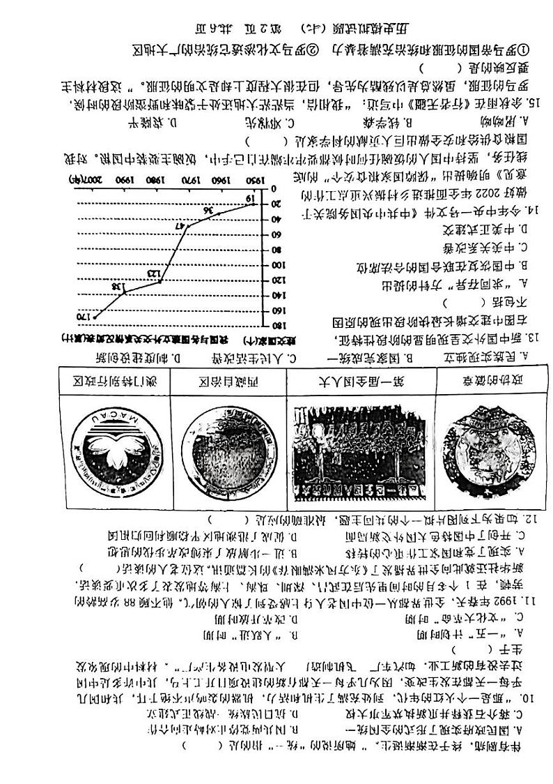 2022年山东省日照市初中学业水平模拟试题(七)历史试题(无答案)第2页