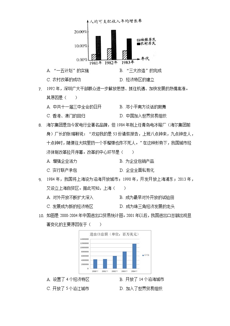 2020-2021学年河南省安阳市八年级(下)期末历史试卷(含解析)第2页