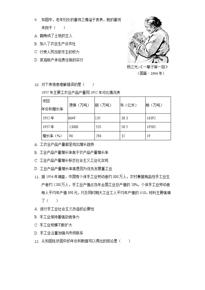 2021-2022学年江西省抚州市崇仁县部分学校八年级（下）期中历史试卷（含解析）03