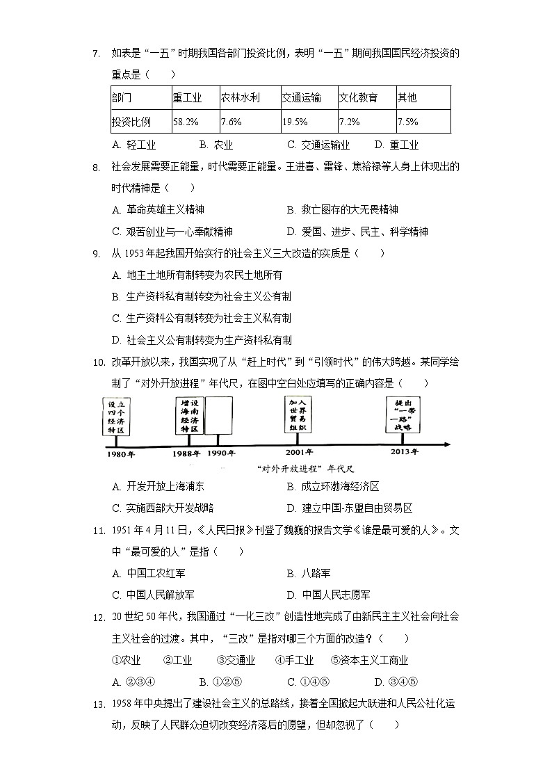 江苏省泰州市靖江市2020-2021学年八年级(下)期中历史试卷(含解析)02