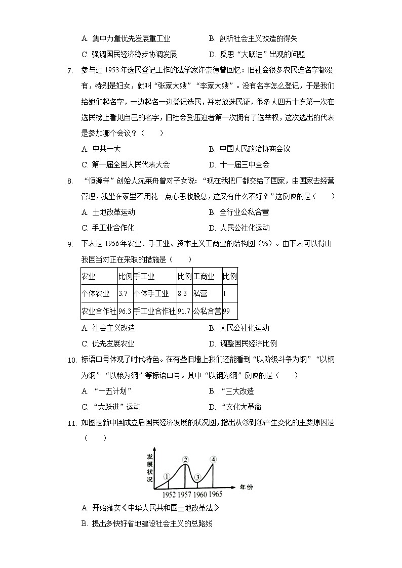 江西省赣州市经开区初中联盟2020-2021学年八年级(下)期中历史试卷(含解析)第2页