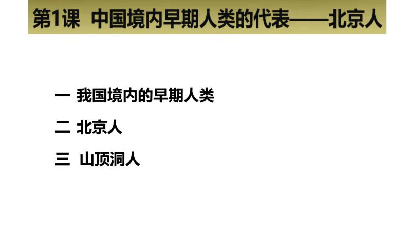 2021~2022学年部编版七年级历史上册第1课  中国境内早期人类的代表——北京人 课件04