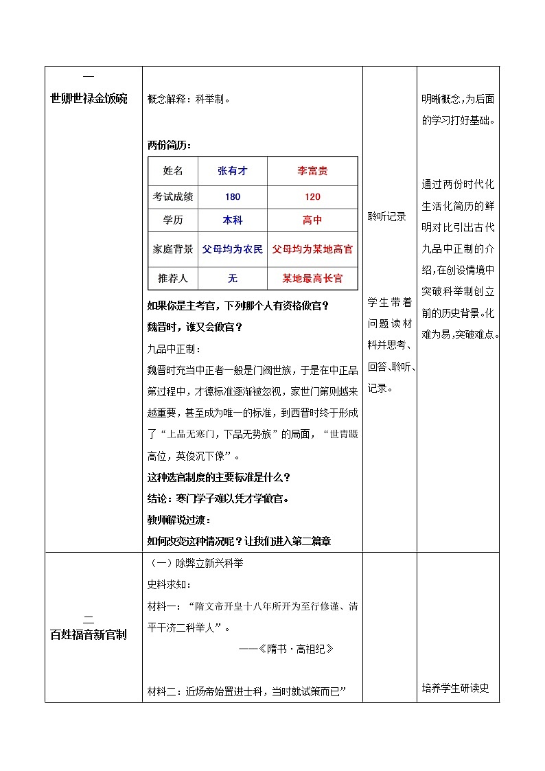 1.1 隋朝的统一与灭亡 教案 部编版五四制初中历史第二册第3页