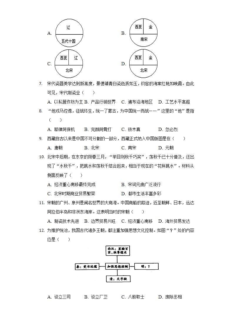 2021-2022学年山东省菏泽市单县七年级(下)期末历史试卷(含解析)第2页