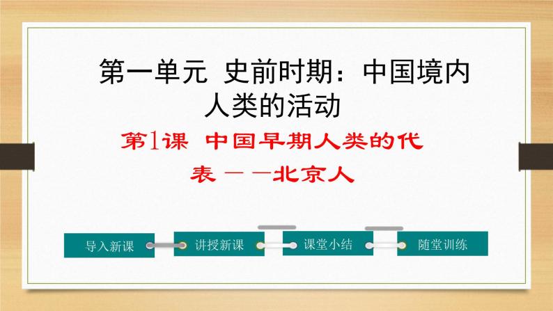 第1课 中国境内早期人类的代表——北京人 课件PPT+教案+导学案01