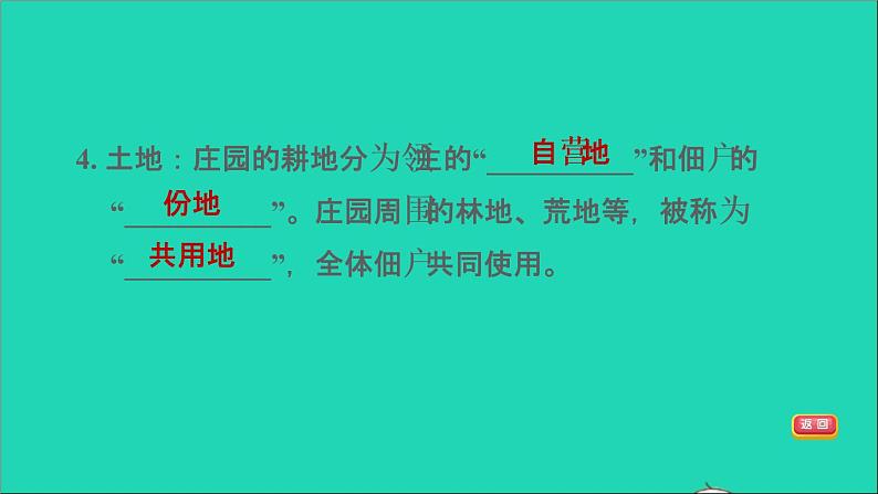 历史人教版九年级上册同步教学课件第3单元封建时代的欧洲第8课西欧庄园第6页